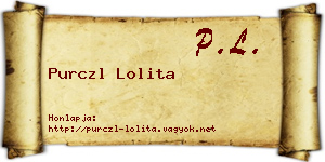 Purczl Lolita névjegykártya